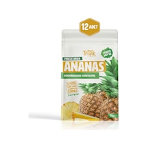 Dondurularak Kurutulmuş Ananas 20 G Freeze Dried Meyve Cipsi Çıtır Meyve Kurusu 12 Adet
