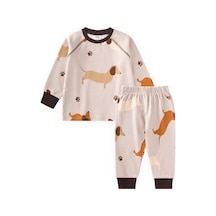Cigit Desenli Pijama Takımı 1-6 Yaş Bej