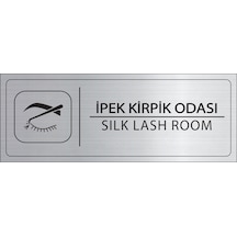 Mayeka İpek Kirpik Odası İsimlik Gümüş Metal Kapı İsimliği Levhası Yönlendirme Tabelası
