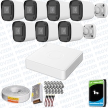 Provzen Hikvision Unv 7'li Full Hd Güvenlik Kamerası Set Gece Görüş, Mikrofon, Olay Anında Bildirim