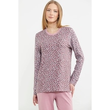Leopar Binli Pijama Takımı Pembe