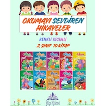 2.sınıf Okumayı Sevdiren Renkli Resimli Hikayeler 7 - 10 Kitap