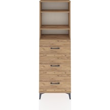 Arges Dolap 3 Raflı 3 Çekmeceli 60x30x182 Çam-çam Çam