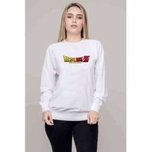 Anime Dragon Ball Baskılı Beyaz Kadın Sweatshirt (528337649)