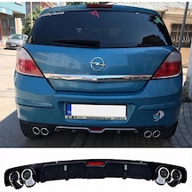 Opel Astra H Siyah Difüzör 4 Krom Uyumlu Egzoz Görünümlü Difizör Arka Ek Body Kit