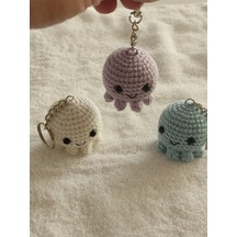 Amigurumi Ahtapot Anahtarlık 4-5 Cm - 3 Adet Çok Renkli