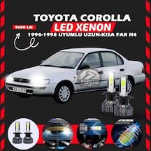 Toyota Corolla Efsane Kasa Uzun Kısa Far Uyumlu Şimşek Etkili Led Xenon Pro Series H4