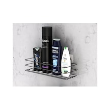 Buççin Online Mağaza Siyah Sağlam Yapışkanlı Metal Banyo Düzenleyici Sabunluk Rafı Metal Siyah Çok Renkli