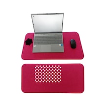 Keçe Masa Üstü Mouse Pad Ve Bilgisayar Düzenleyici 70x32 Cm Antibakteriyel Mat, Doğal Keçe Mat, Masa Koruyucu Altlık, Ofis Ve Ev İçin Minimalist Tasarım Fuşya Beyaz - Çok Renkli