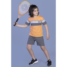 Toontoy Kids Toontoy Erkek Çocuk Garni Detaylı Nakışlı Takım Turuncu