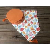 Gelincik Desenli Runner & Supla Çok Renkli