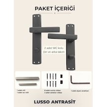 Lusso Antrasit Aynalı Kapı Kolu Lüks Wc Kapı Kolu