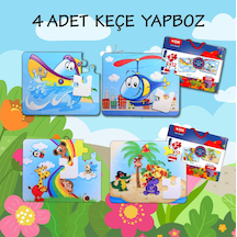 4 Set 48 Parça Tox Tekne . Helikopter Ve Gökkuşağı 3+ Keçe Yapb