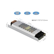 12 Volt Trafo Ultra Silim Alüminyum Kasa Adaptör 4 Çıkış 12.5 A