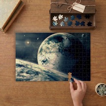 Dünya - Uzay - Gezegenler Tasarımı 240 Parça Ahşap Puzzle Ahşap Kutuda Mpy40207