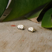 Goldkupe 14 Ayar Altın Panda Çocuk Küpe 1,27 Gr-2619
