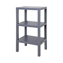 3 Katlı Köşe Rafı Banyo, Mutfak Ve Kiler İçin Yer Tasarruflu Organizer Çok Amaçlı Plastik Raf 3 Farklı Renk Seçeneği 38x29x74cm Gri