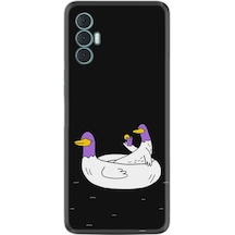 Tecno Spark 8 Pro Kılıf Silikon Desen Keyifli Ördekler 1725