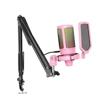 Ampligame A6t Twitch - Youtuber - Gamer - Tiktok - Yayıncı Usb Mikrofon Seti Pembe