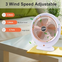 Usb Masa Vantilatörü Elektrikli Mini Masa Vantilatörü 3 Hız Ayarlanabilir Güçlü Rüzgar 360 Döndürme Taşınabilir Masaüstü Fan Ofis Ev Yatak Odası Dış Mekan Kamp İçin Sessiz Soğutma Fanı Altın B .