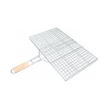 Orta Boy Mangal Izgarası - 40x30 Cm - Ahşap Saplı Sarı