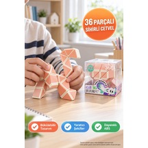 Magic Snake Zeka Oyunu Akıl Oyunu Sabır Oyunu 36 Segment Şekil Yılanı Turuncu
