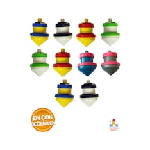 Plastik Basmalı Kendinden Dönen Topaç: 10'lu Set Plastik Topaçlar