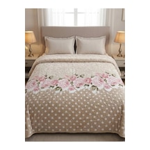 %100 Polyester Vizon Tek Kişilik Battaniye 155 X 215 Açık Bej
