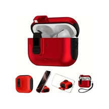 Sunshine011 Airpods Uyumlu 3 Kırmızı Otomatik Açılır Kulaklık Kılıfı Şok Emici Yumuşak Kapak