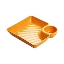 Sarı Hamur Plakası Kaymaz İstiflenebilir Plastik Daldırma Tabağı Suşi Tabağı