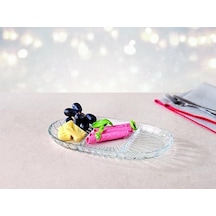 Elegant Bölmeli Oval Tabak 163x278 Mm 000-seffaf 1 Ofset Hediyelik Kutu 6 Paşabahce Açık Gri