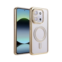 Newface Xiaomi Redmi 15c 4g Joke Simli Magneticsafe Kılıf - Gold Altın