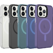 Apple Uyumlu iPhone 13 Pro Max Kılıf Zore Magsafe Şarj Özellikli Buzlu Transparan C-pro Sert Kapak