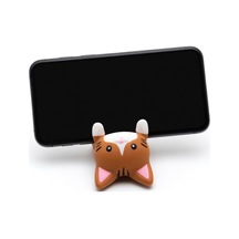Kahverengi Kedi Figürlü Telefon Tutucu Stand - 3d Baskı Ofis Masaüstü Aksesuarı Ve Biblo