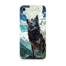 Apple Uyumlu iPhone 7 Fantastik Bulutlar Ve Kurt Desenli Silikon Kılıf