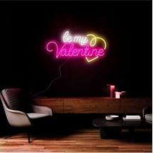 Be My Valentıne Yazılı Neon Tabela Çok Renkli