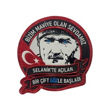 Single Sword Plastik Patch "bizim Maviye Olan Sevdamız" Atatürk Büyük Boy Peç Mavi