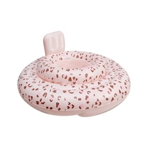 Swim Essentials Old Pink Leopard Bebek Sırt Destekli Yüzme Simidi