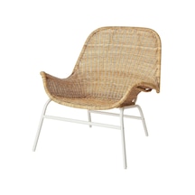 Tr Rattan Berjer Koltuk, 60x60 Cm, Beyaz Metal Çerçeveli Genel