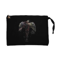 Anka Kuşu Phoenix Siyah Clutch Astarlı Cüzdan / El Çantası Siyah
