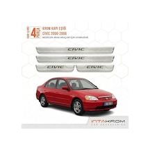 Honda Cıvıc 2000-2006 Uyumlu Satine Krom Kapı Koruma Eşiği 4 Prç Es