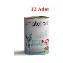 Anatolian Premium Puppy Lamb Kuzulu Parça Etli Yavru Köpek Konservesi 12 x 400 G