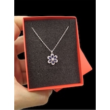 Modahilye - 925 Ayar Orjinal Gümüş Lotus Çiçeği Kolye Gümüş