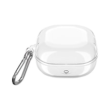 Samsung Galaxy Buds Fe İle Uyumlu Renkli Silikon Kancalı Kılıf Şeffaf