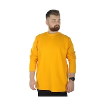 Mode Xl Büyük Beden Uzun Kol Yarım Balıkçı Kazak 22558 Hardal 001