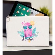 Bk Gift Yaz Temalı-5 Tablet Çantası 30x21cm, Apple iPad Uyumlu Çantası, Baskılı Tablet Kılıfı Kılıf