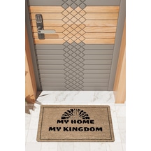 Rugmood Modern Dijtal Baskı Kahverengi My Home My Kingdom Dış Kapı Önü Paspası