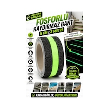 Fosforlu Kaydırmaz Bant 5 Cm X 3 Metre Gece Parlayan Güçlü Yapışkanlı Merdiven Güvenlik Bandı İç Dış