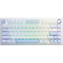 Aula F75 Mekanik Rgb Klavye Tkl Crescent Switch Tri Mode Kablosuz Makrolu Hot Swap Gaming Oyuncu Klavyesi Buz Mavisi
