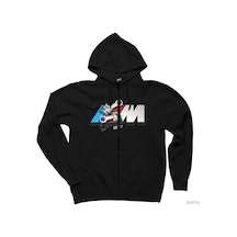 Bmw M Power Siyah Fermuarlı Kapşonlu Sweatshirt
